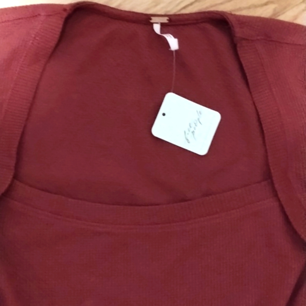 NWT Free People A Little Unruly Top in Red Jasper Sz S Free shipping👍 - Picture 6 of 12